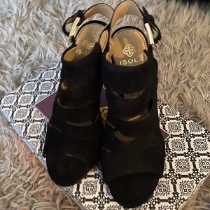 Isola Ballencia Black Suede Heels